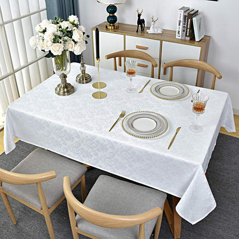 SASTYBALE tablecloth in use on formal dining table creates inviting atmosphere