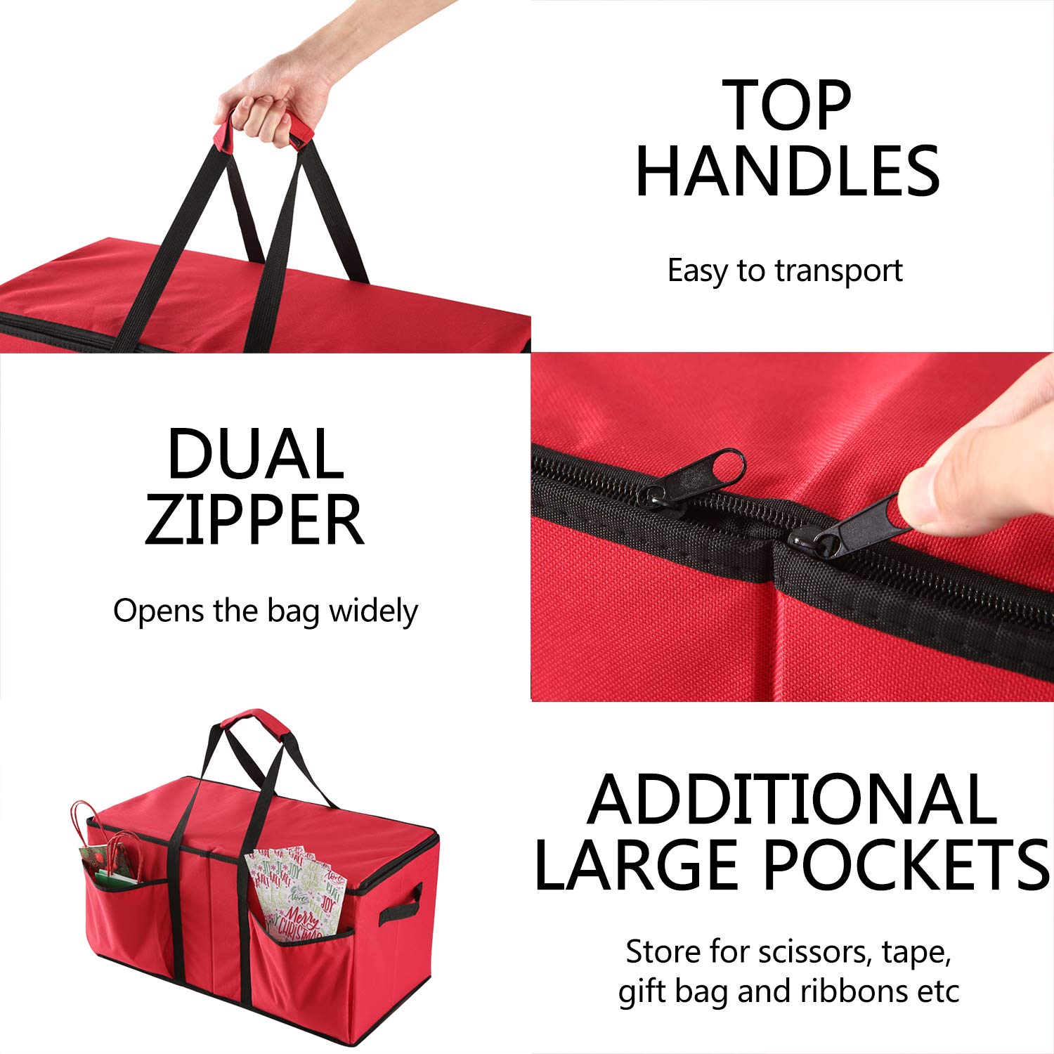Sattiyrch exterior pockets storing ribbons and hooks for convenient access