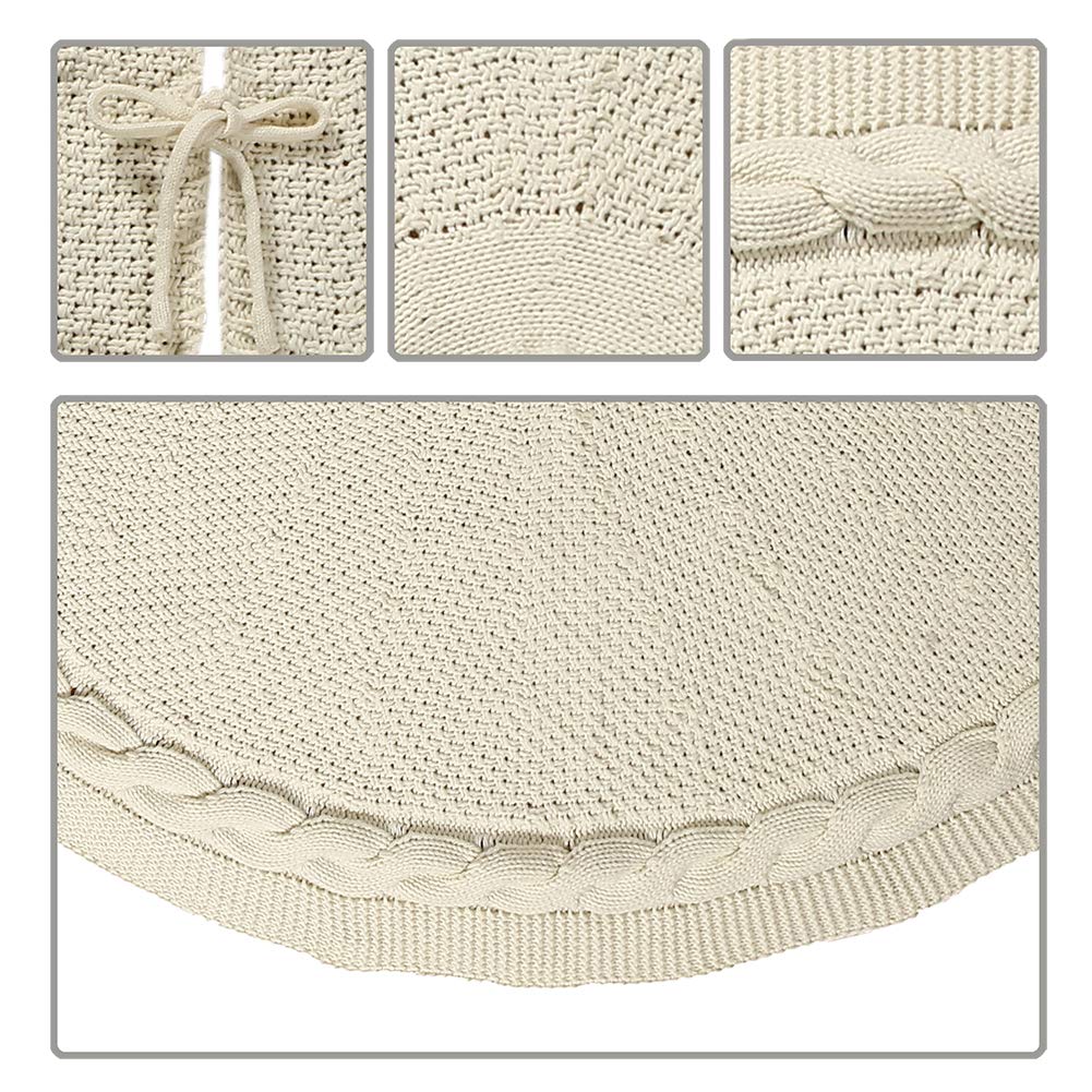 Sattiyrch tree skirt in living room enhances holiday decor