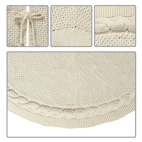 Sattiyrch tree skirt in living room enhances holiday decor