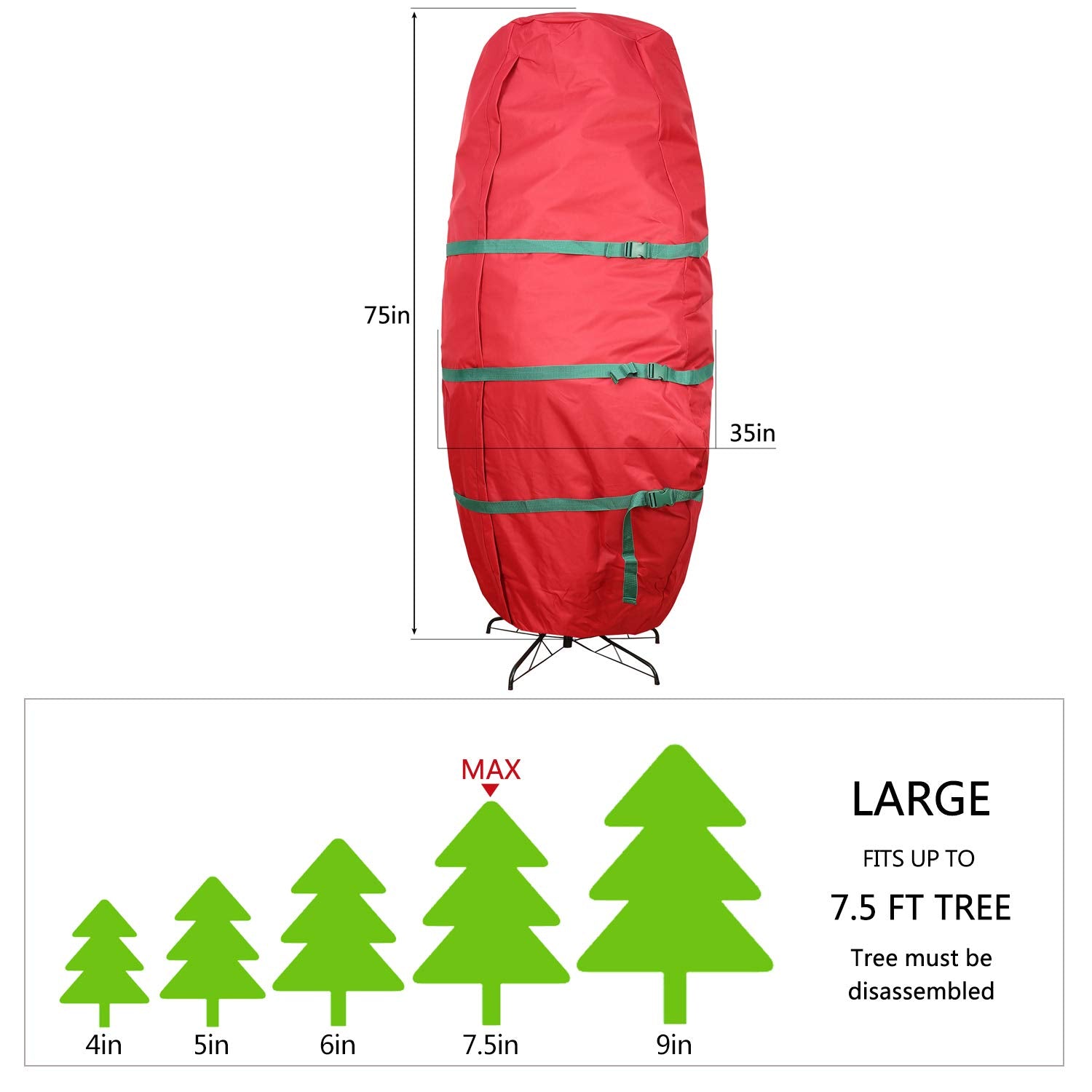 Sattiyrch tree inside upright bag showing proper fit and protection