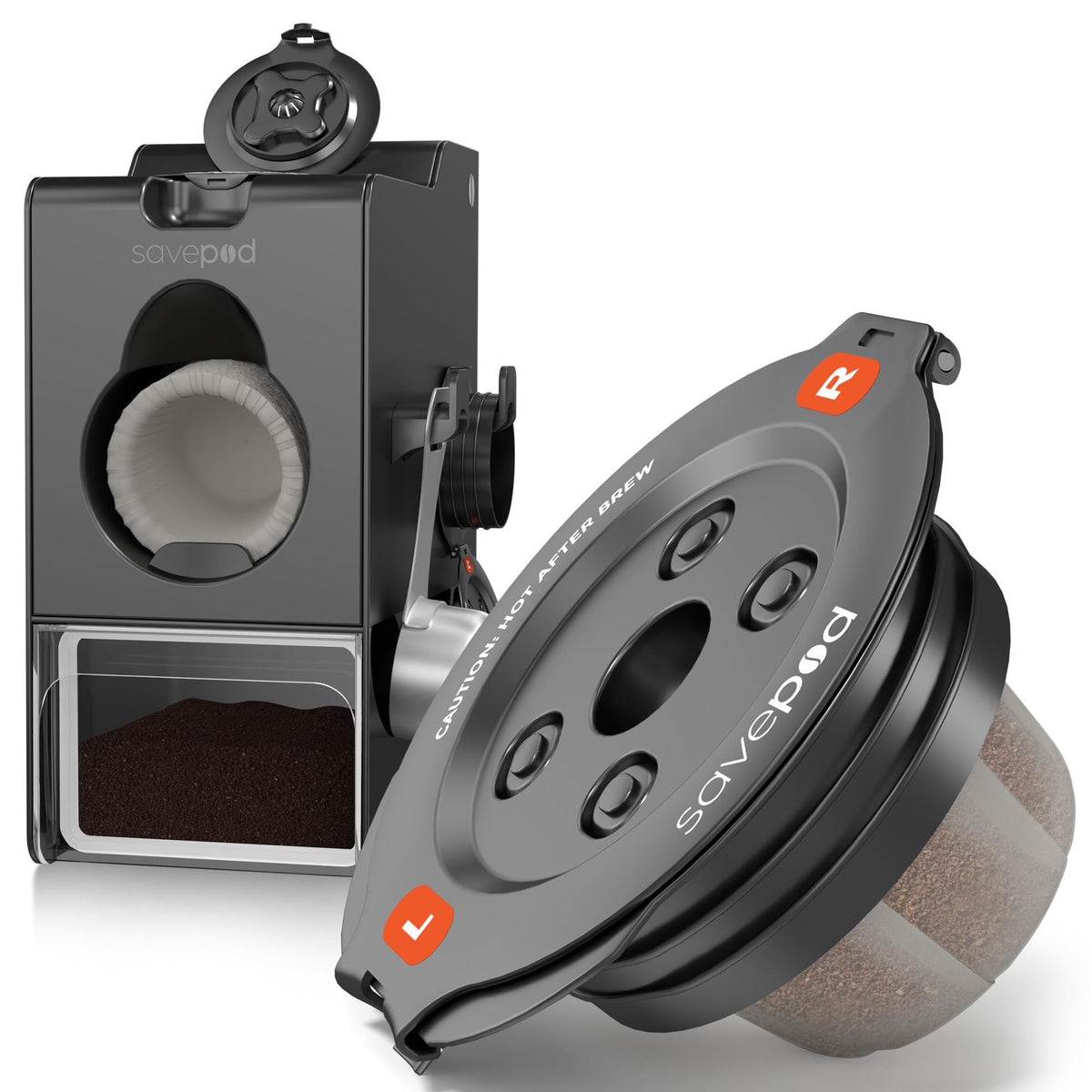 Savepod front view of black pod maker bundle showing compact kit and benefits