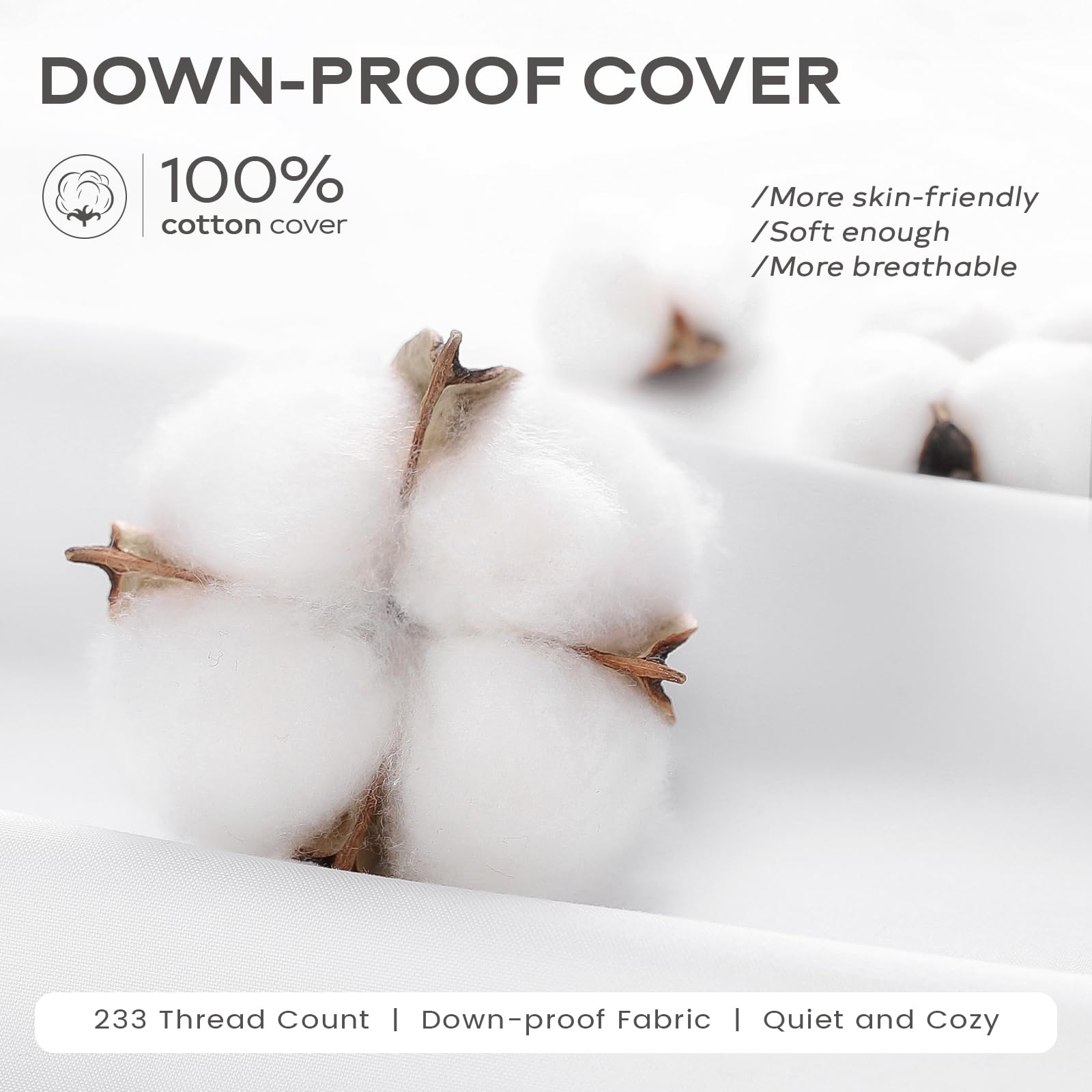 SAVORI detail of double-layer down-proof cotton shell reducing leakage and boosting durability