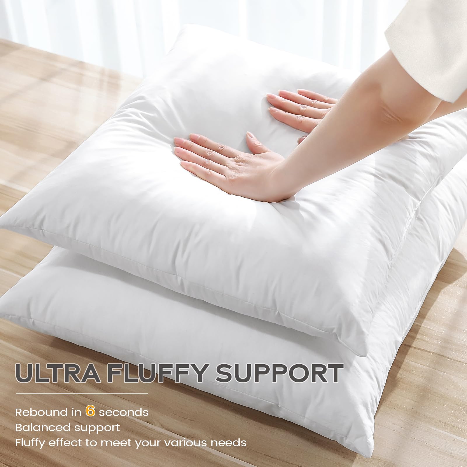 SAVORI pillow insert placed on sofa demonstrating full corners and elevated decor