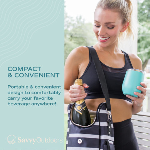 One Savvy Girl stainless steel stemless glasses detail showing durable, insulated design