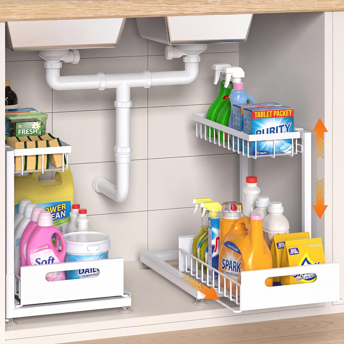 Saydear front packaging view showing two L-shaped racks and benefits