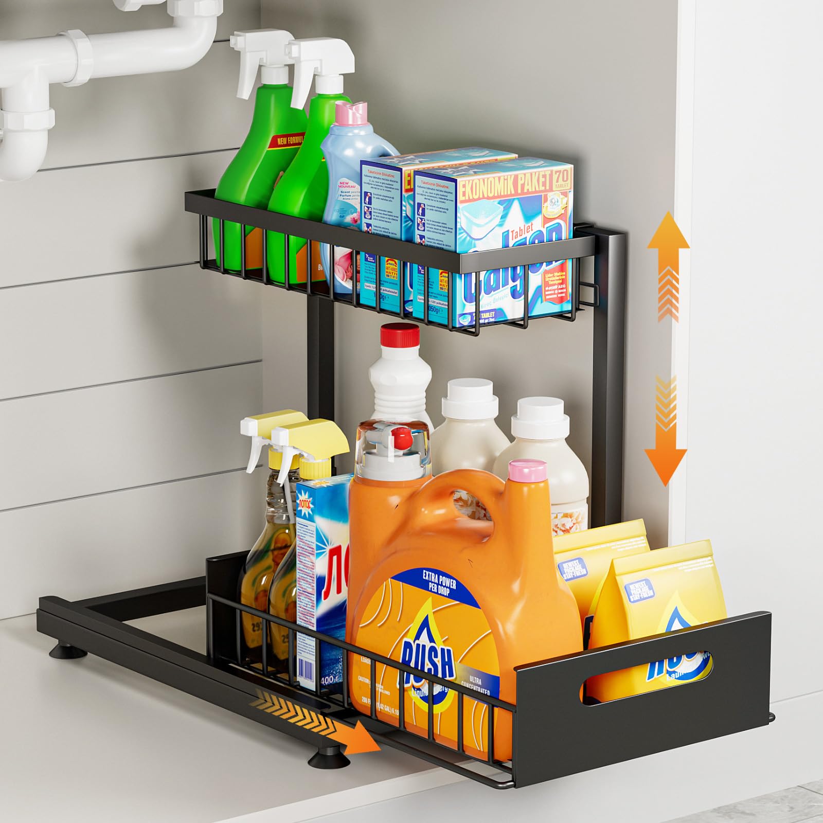 Saydear front view of L-shaped organizer showing compact storage and easy access