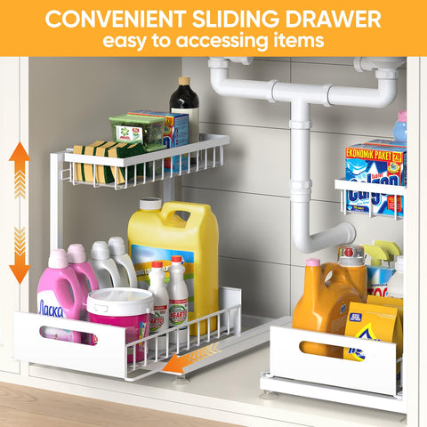 Saydear lifestyle kitchen scene illustrating tidy organized under-sink space