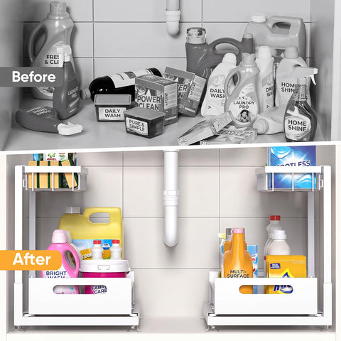 Saydear pull-out drawer action with easy-grip handle for fast access