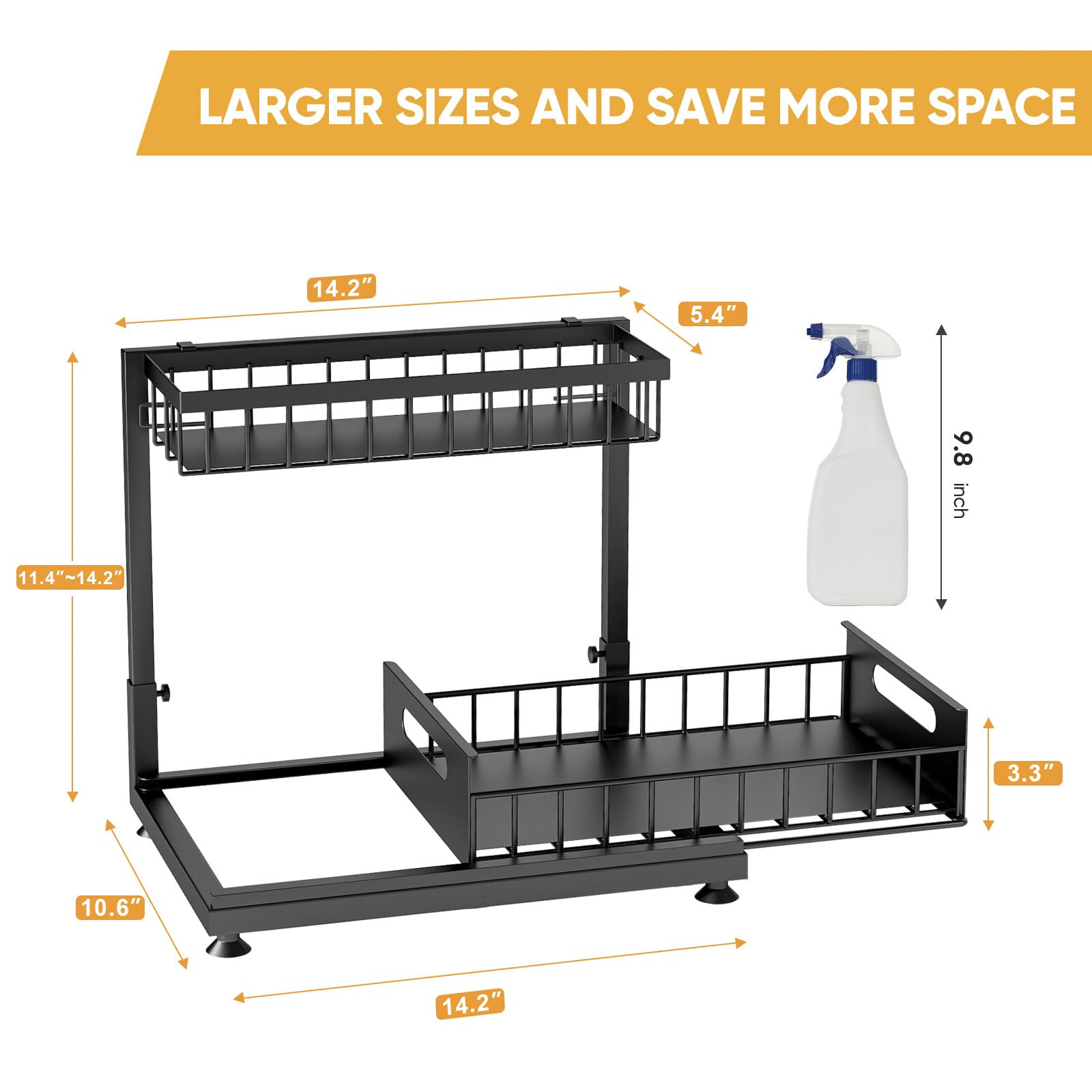 Saydear size comparison next to common bottles to show compact footprint