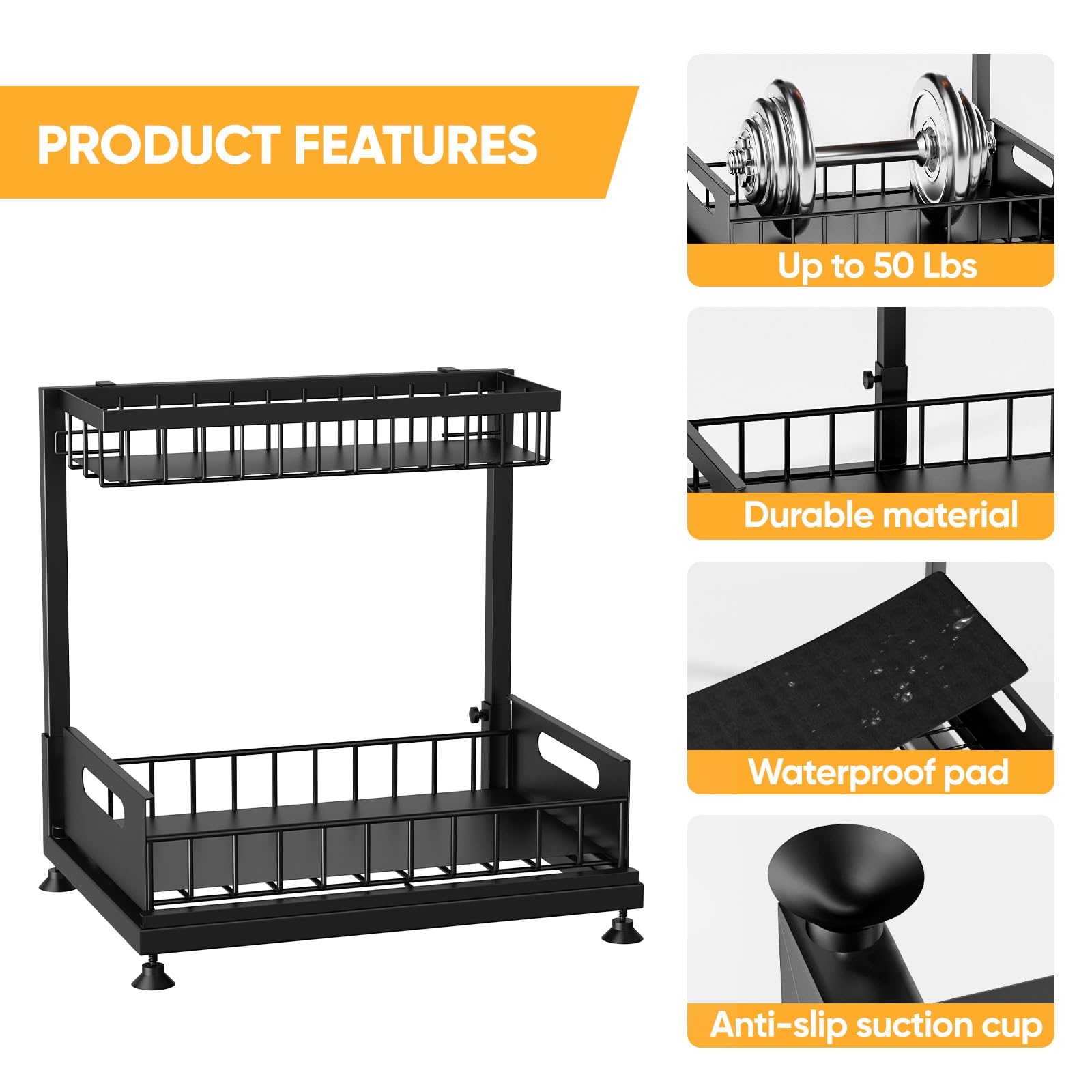 Saydear suction cup and adhesive patch detail for secure, tool-free installation