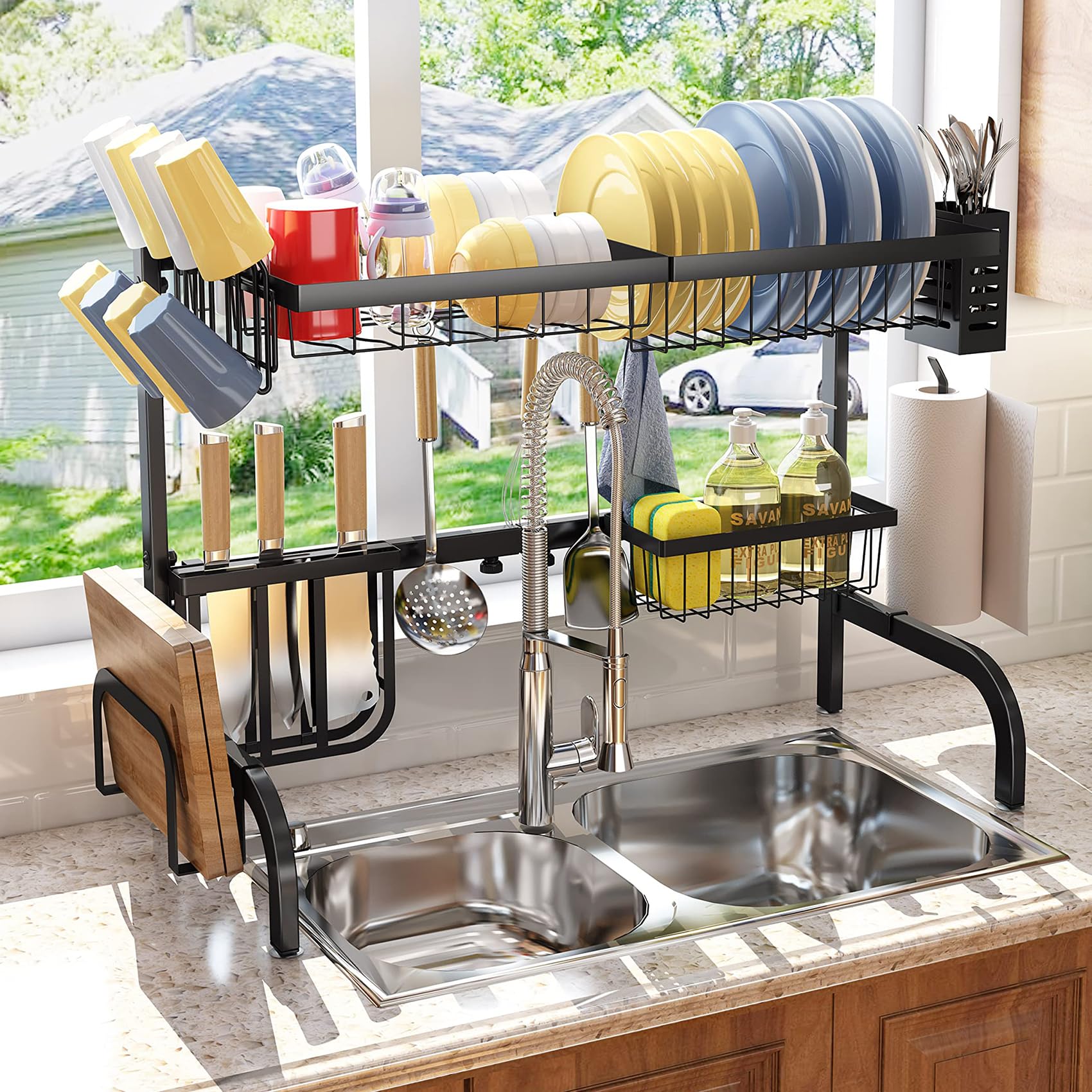 SAYZH adjustable width expanded to fit larger sinks for flexibility
