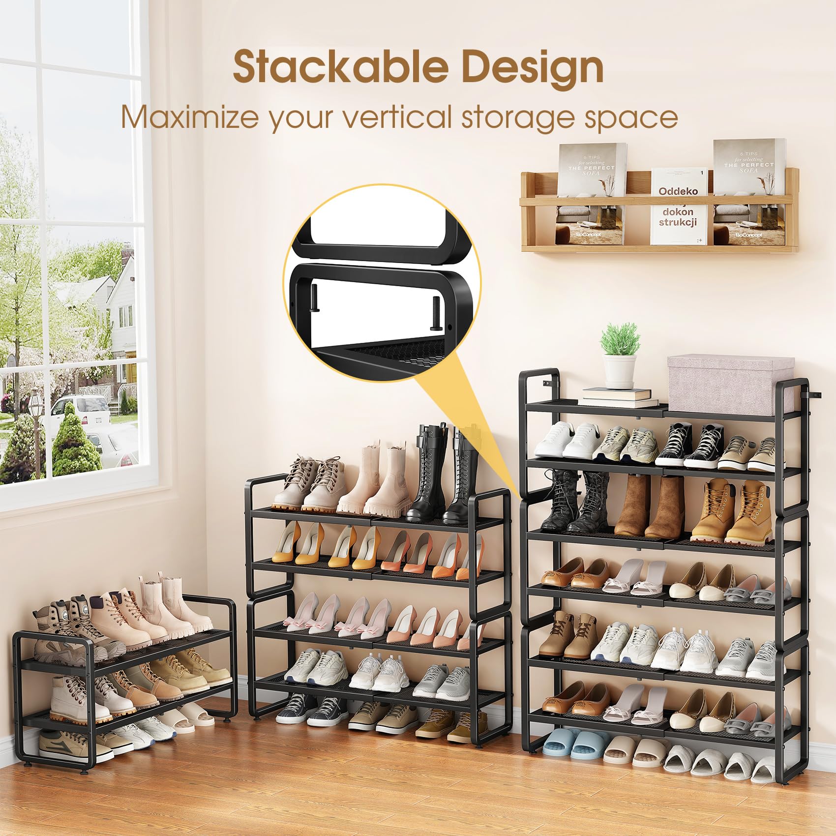 SAYZH anti-scratch adjustable feet protecting floors and leveling rack