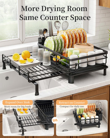 SAYZH close-up of sloped drainboard and spout for clean counters