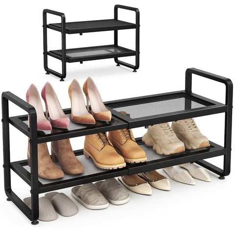 SAYZH front view showing compact two-tier storage and neat shoe organization