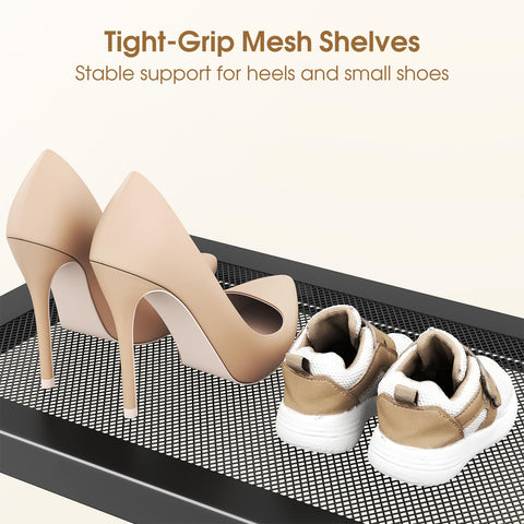 SAYZH adjustable shelf height detail allowing boots or flats to fit