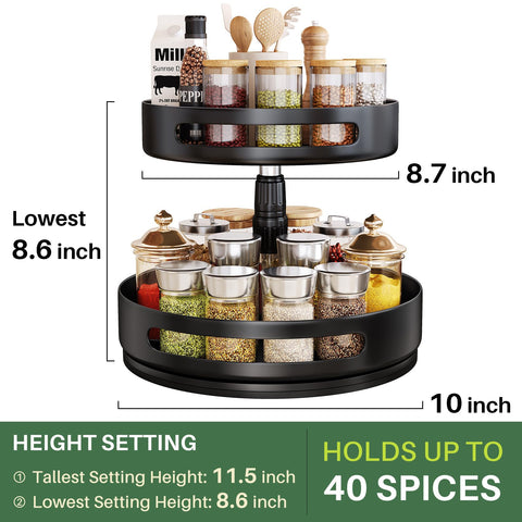 SAYZH rotating turntable in action demonstrating smooth access to every spice jar