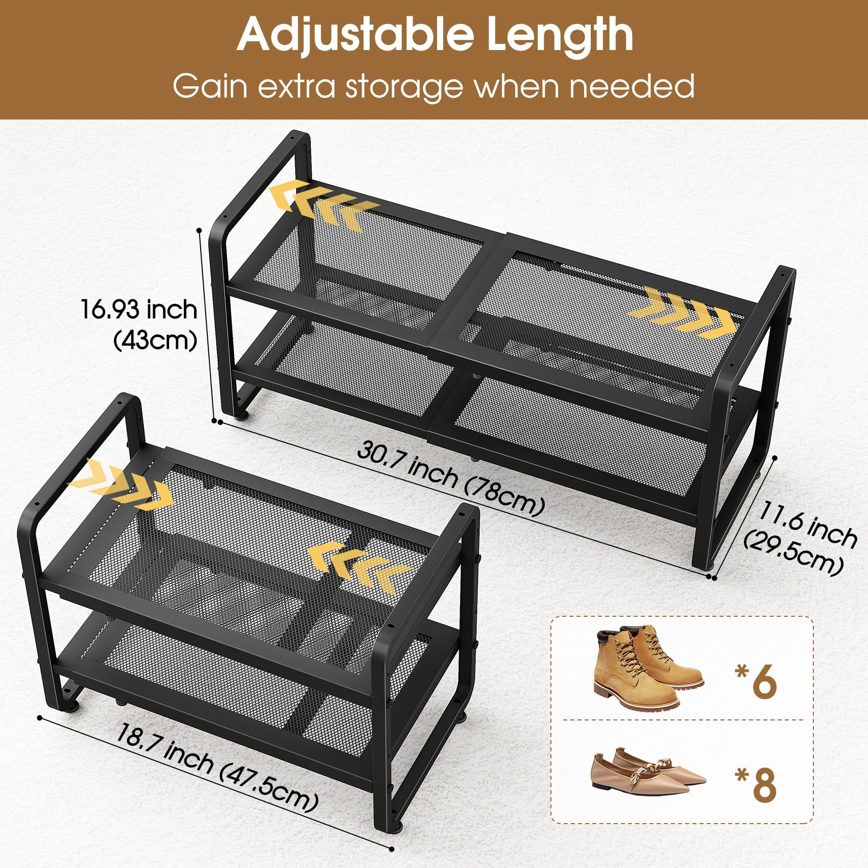 SAYZH stacked units creating vertical shoe storage and saving floor space