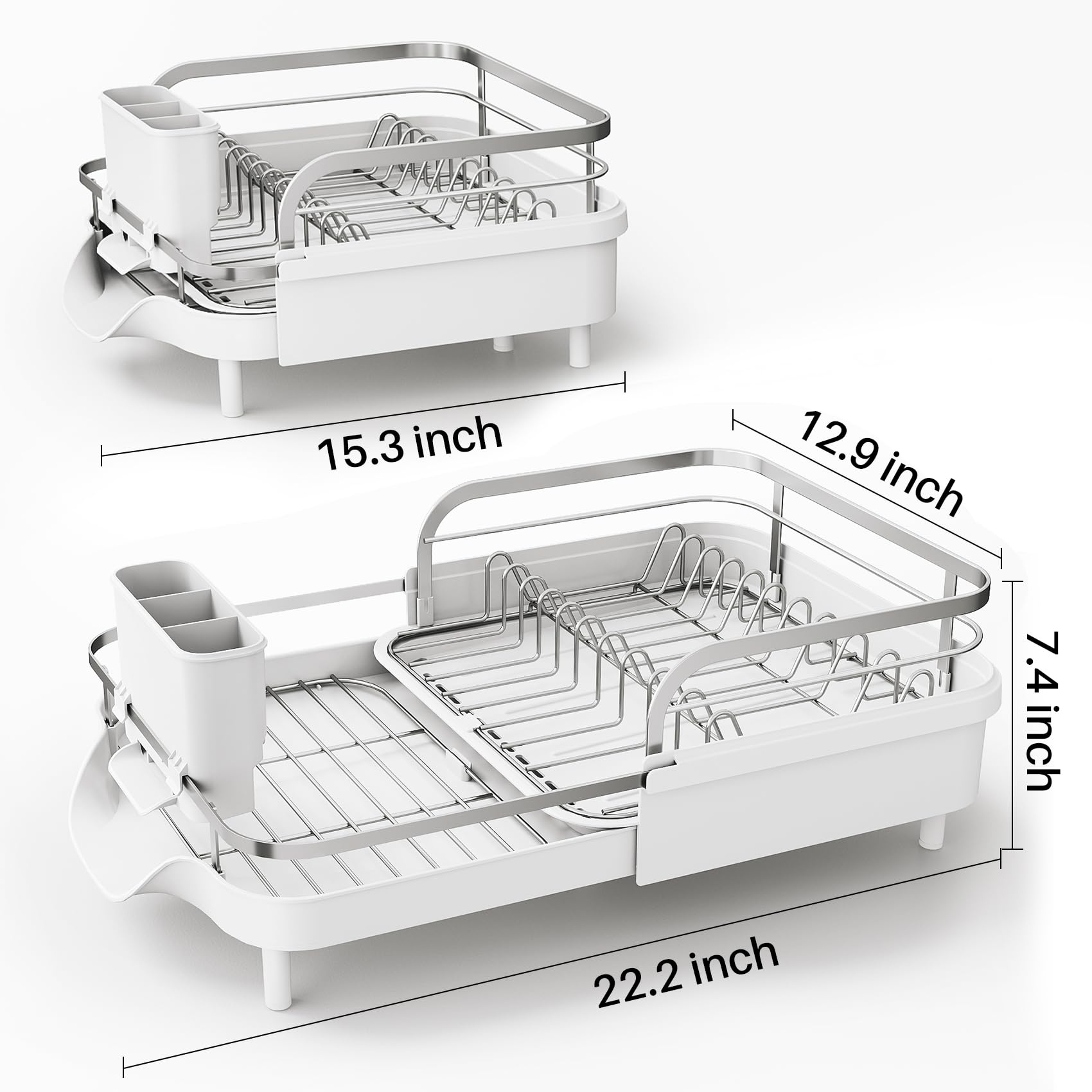 SAYZH detachable utensil holder with compartments for faster drying