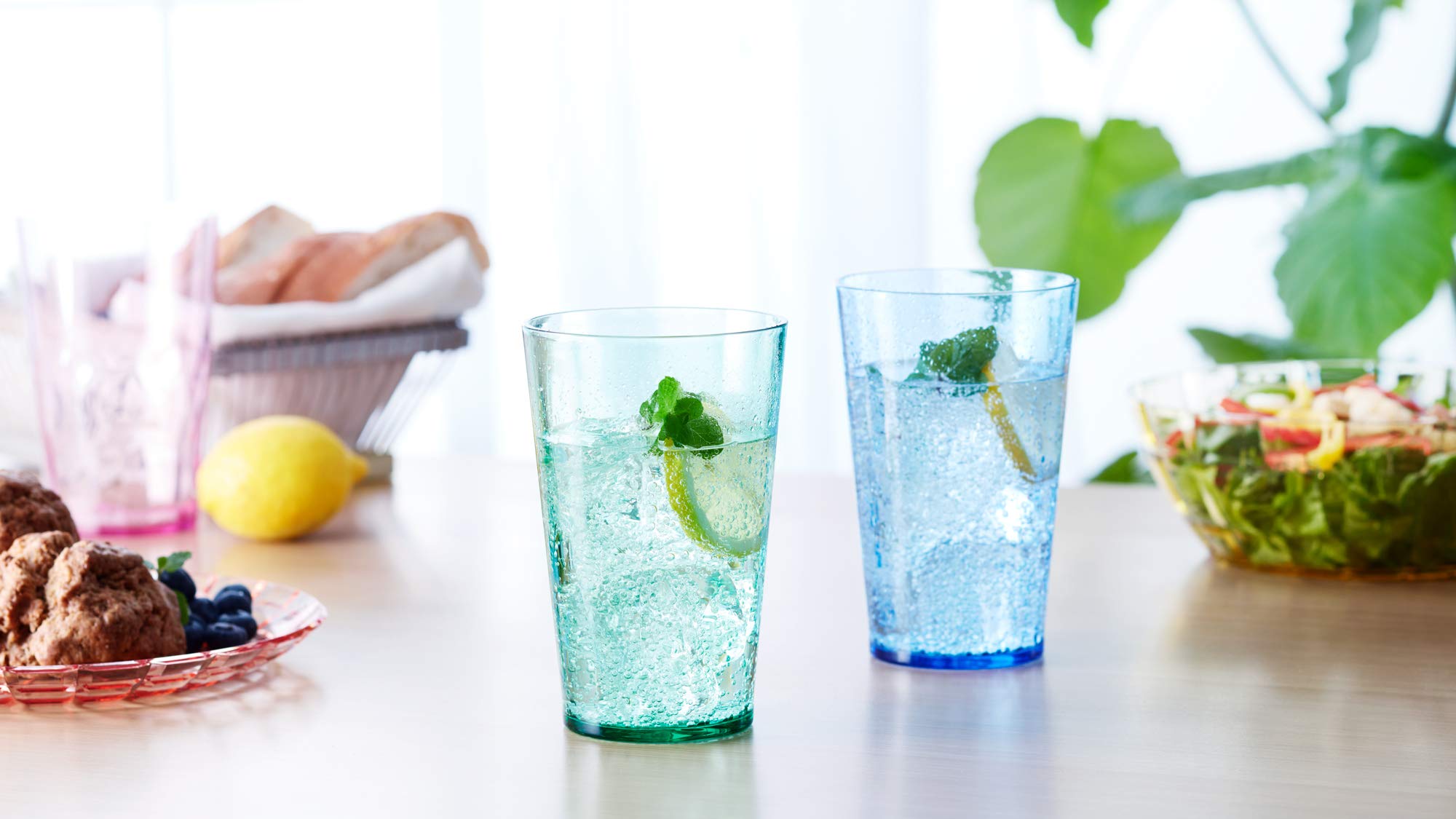 SCANDINOVIA tumblers on table styled for entertaining with polished look