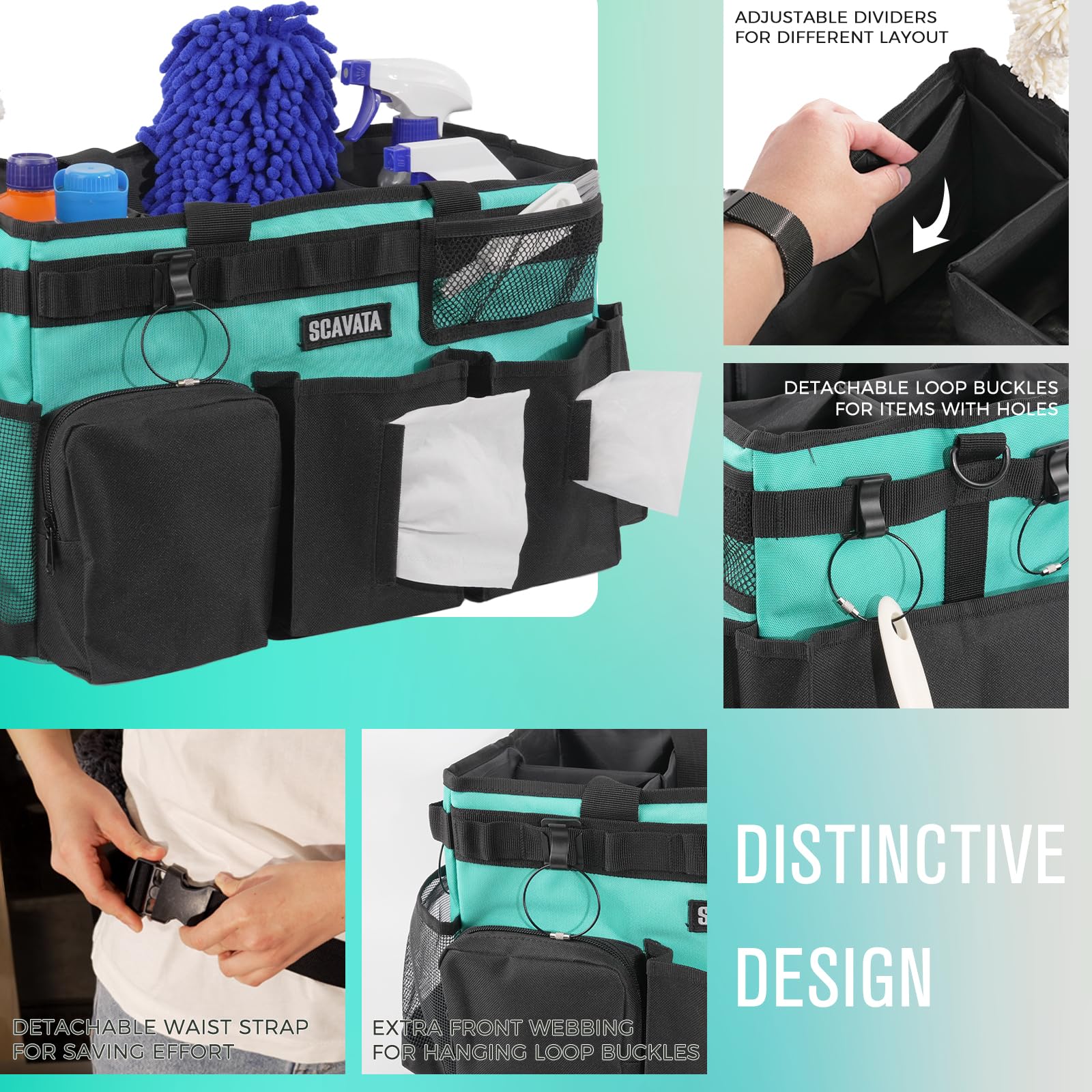 SCAVATA open interior with foldable dividers for customizable storage benefit