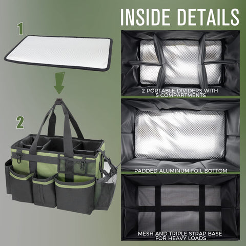 SCAVATA side pockets and trash dispenser for easy access and tidiness