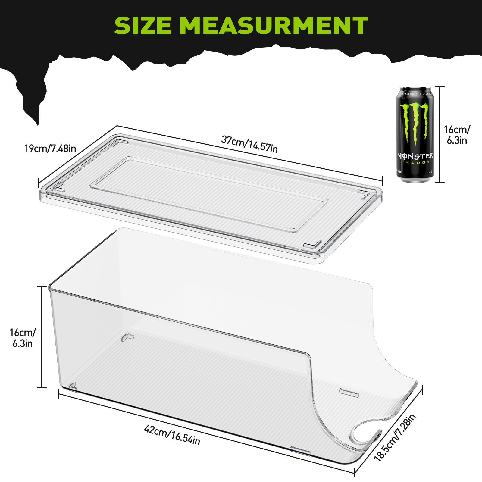 SCAVATA size comparison with cans illustrates fit for 16oz and 17oz beverages