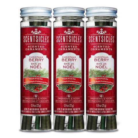 Scentsicles front packaging showing Christmas Berry scent and 3-pack benefit