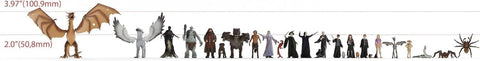 Schleich assembled figure collection on shelf for display and storytelling