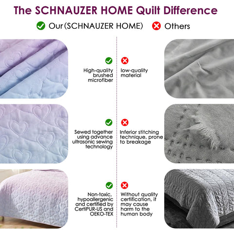 SCHNAUZER HOME close-up of ultrasonic stitching for durability benefit