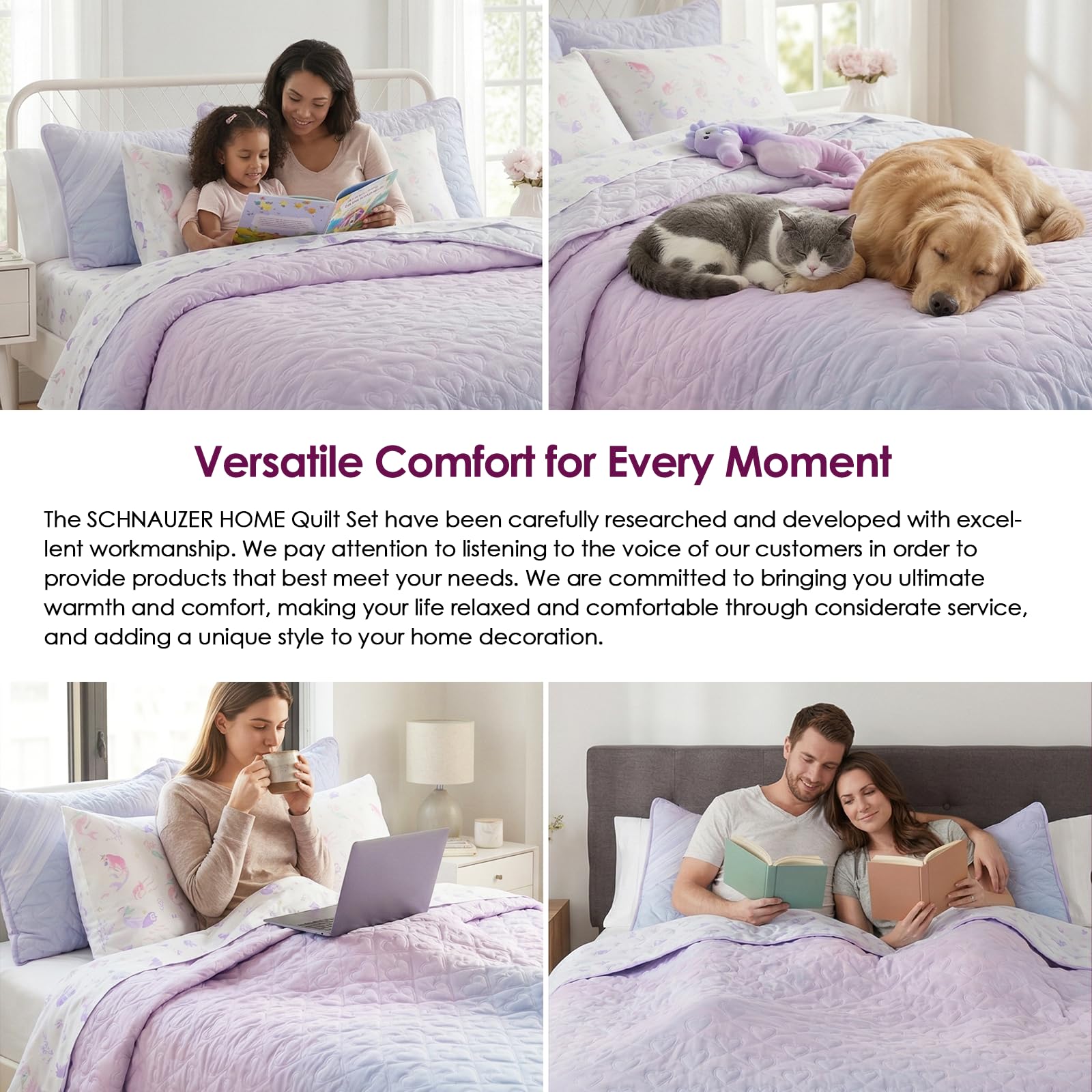 SCHNAUZER HOME pillow shams detail showing matching design coordination