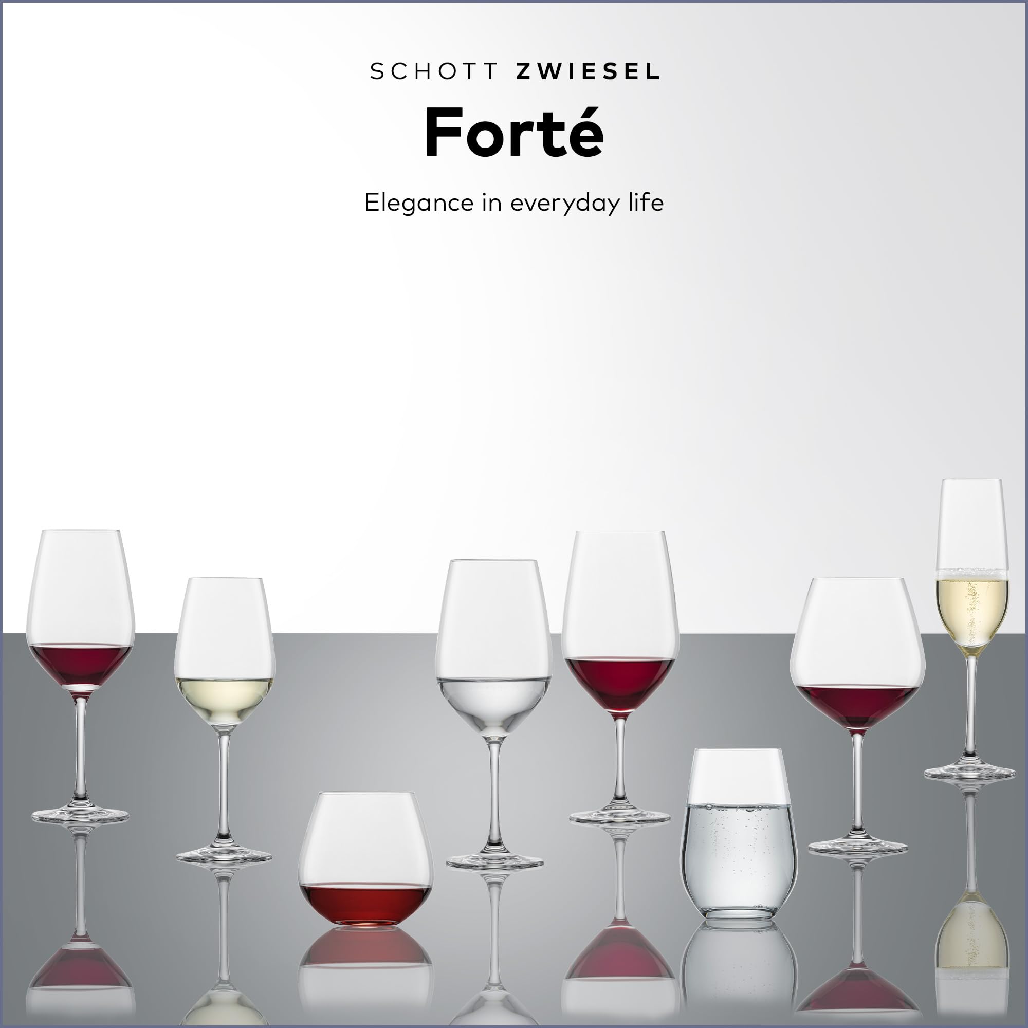 Schott Zwiesel Forté glasses in use on a dining table illustrating stylish gatherings