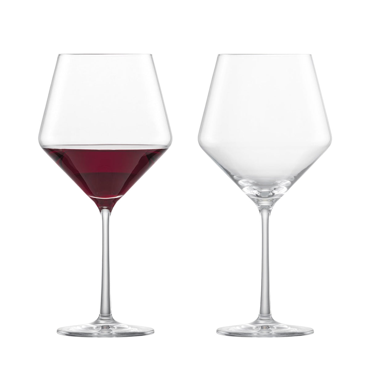 Schott Zwiesel front view showing elegant Pure Burgundy glasses and refined table benefit