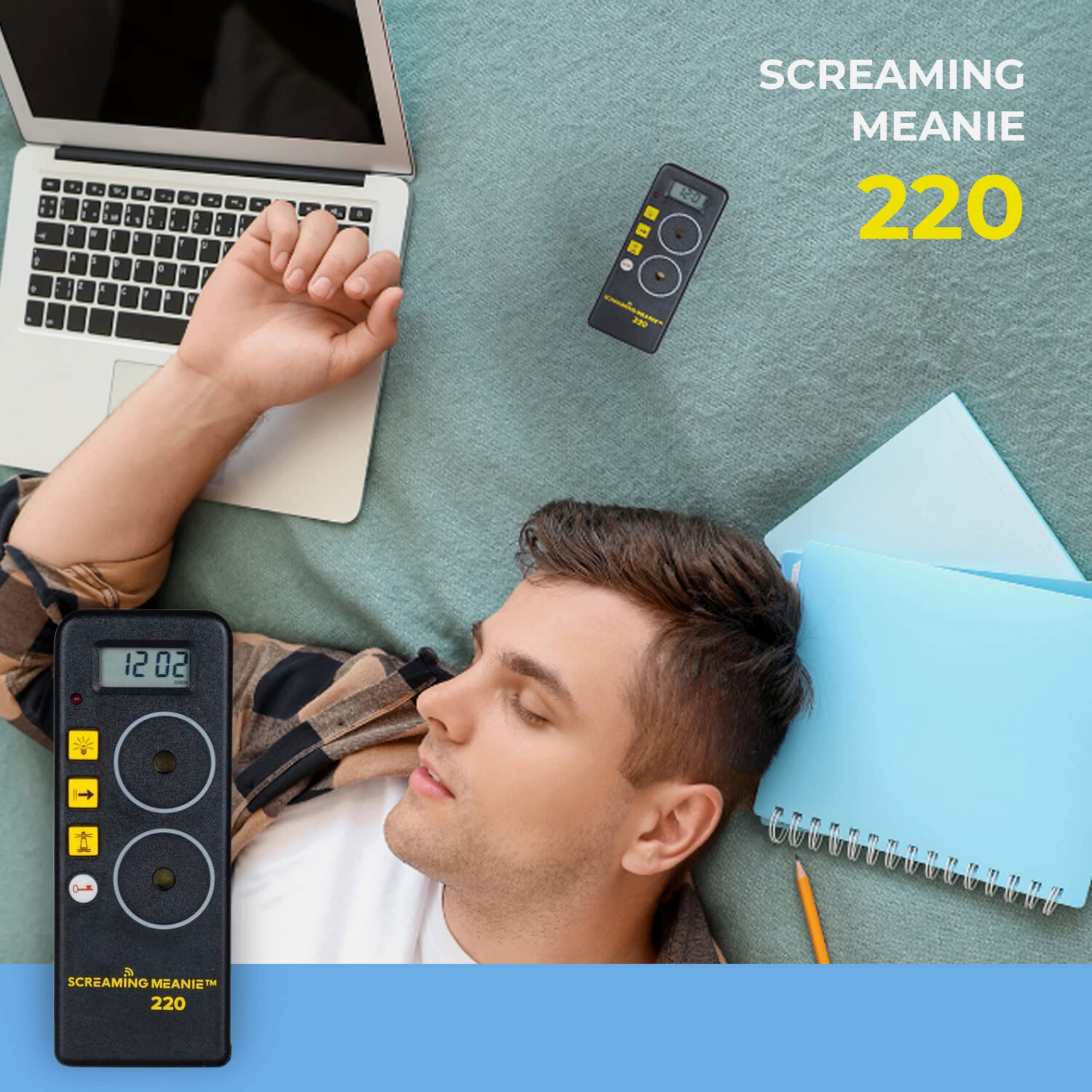 Screaming Meanie with included 9V battery showing ready-to-use benefit