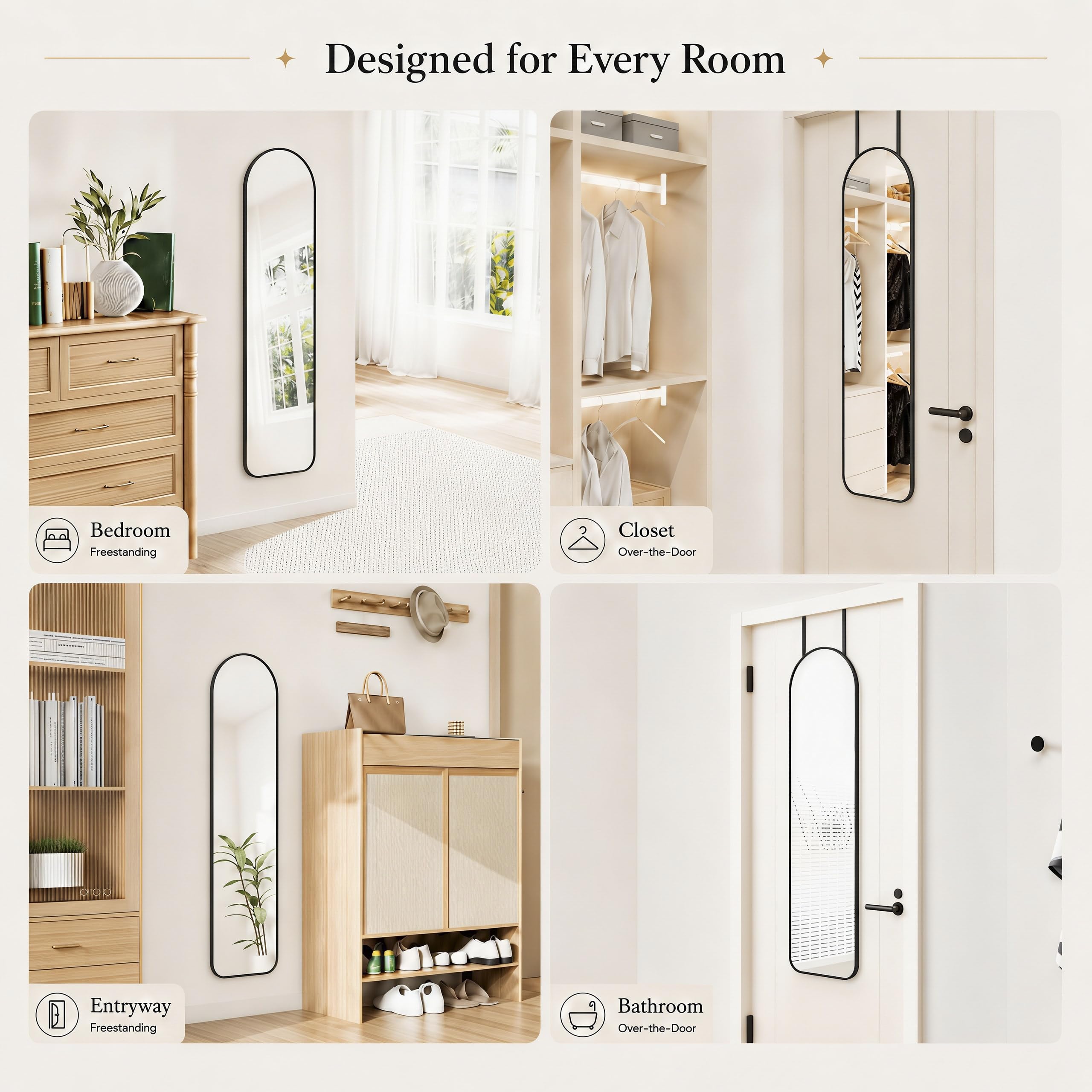SCWF-GZ hung over a door showing easy installation and space-saving benefit