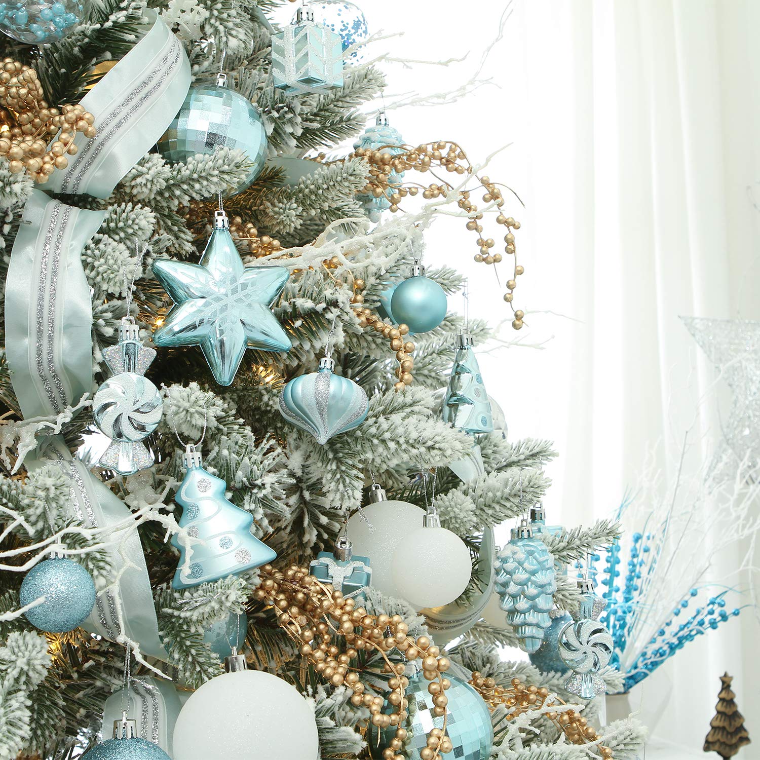Sea Team ornaments integrated in living room setting for festive atmosphere