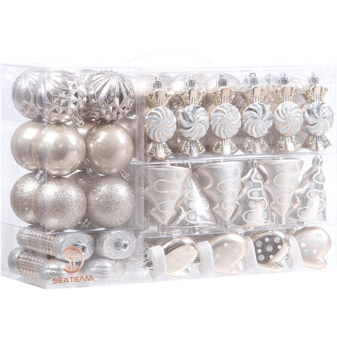 Sea Team front pack of champagne ornaments showing full assortment benefit