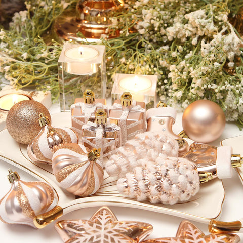 Sea Team ornaments hanging on a decorated tree offering warm cohesive sparkle