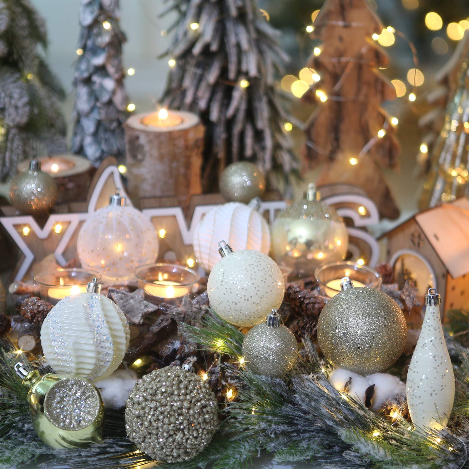 Sea Team ornaments hung on a decorated tree showing cohesive holiday styling