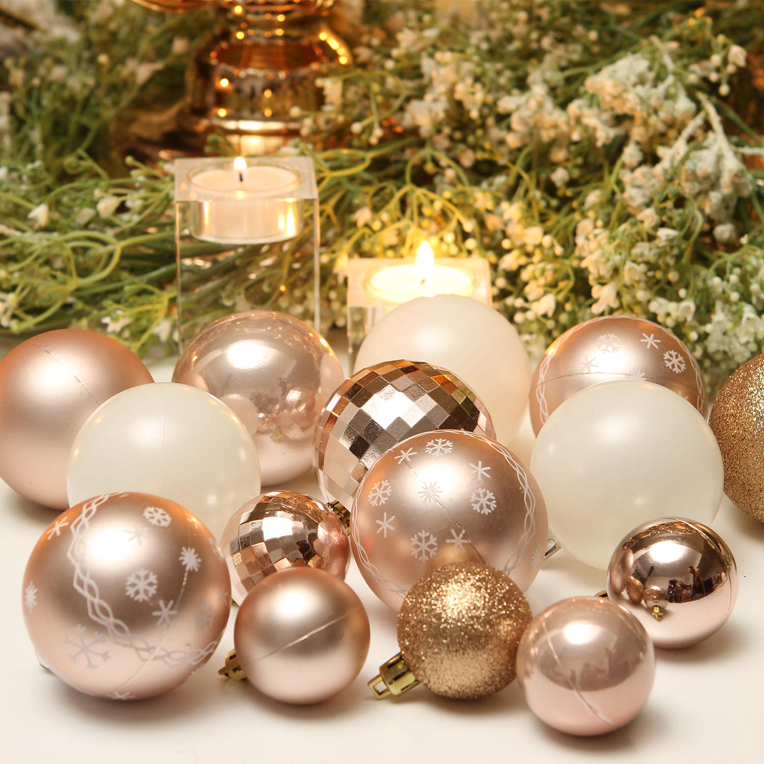 Sea Team rose gold matte ornament texture close-up for contrast