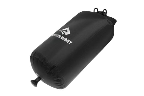 Sea to Summit pocket shower front view showing compact design and benefit of easy packing