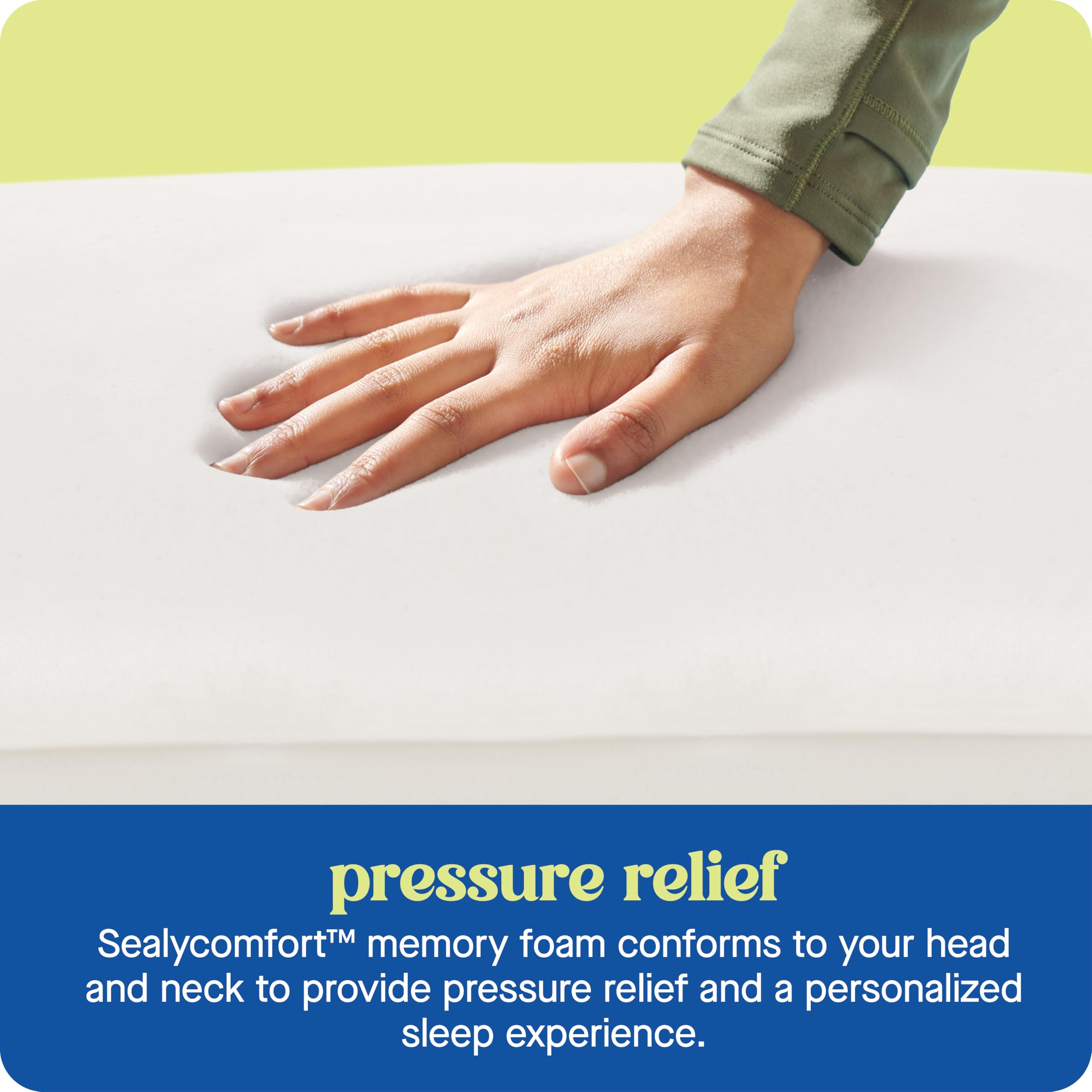 Sealy Dreamlife on pillow used by side sleeper demonstrating supportive contour benefit