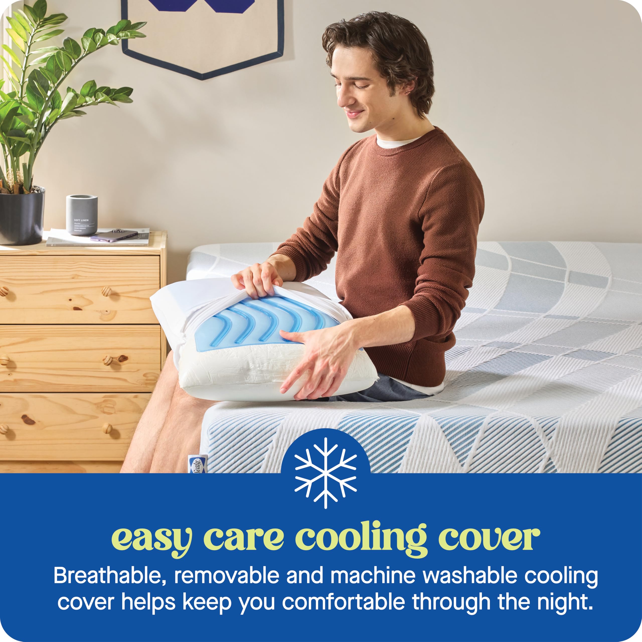 Sealy Dreamlife on a made bed illustrating real-world bedroom comfort