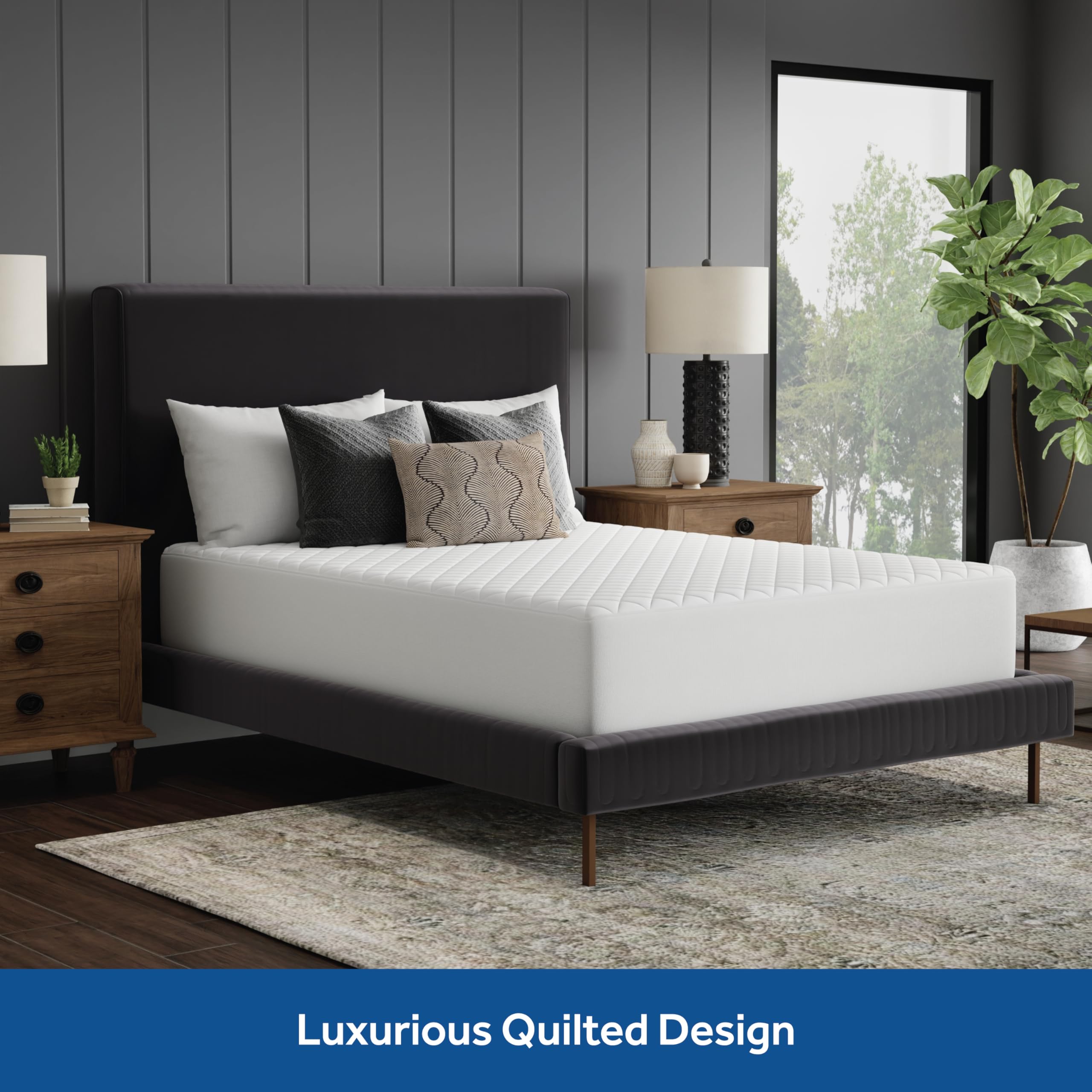 Sealy mattress pad styled on bed showing enhanced comfort and clean look