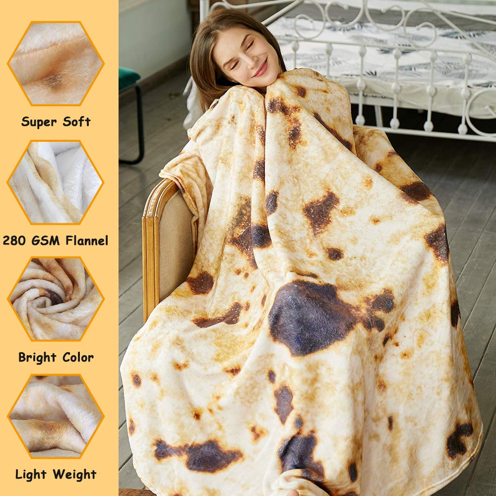 Adult wrapped in SeaRoomy burrito blanket demonstrating full-body comfort