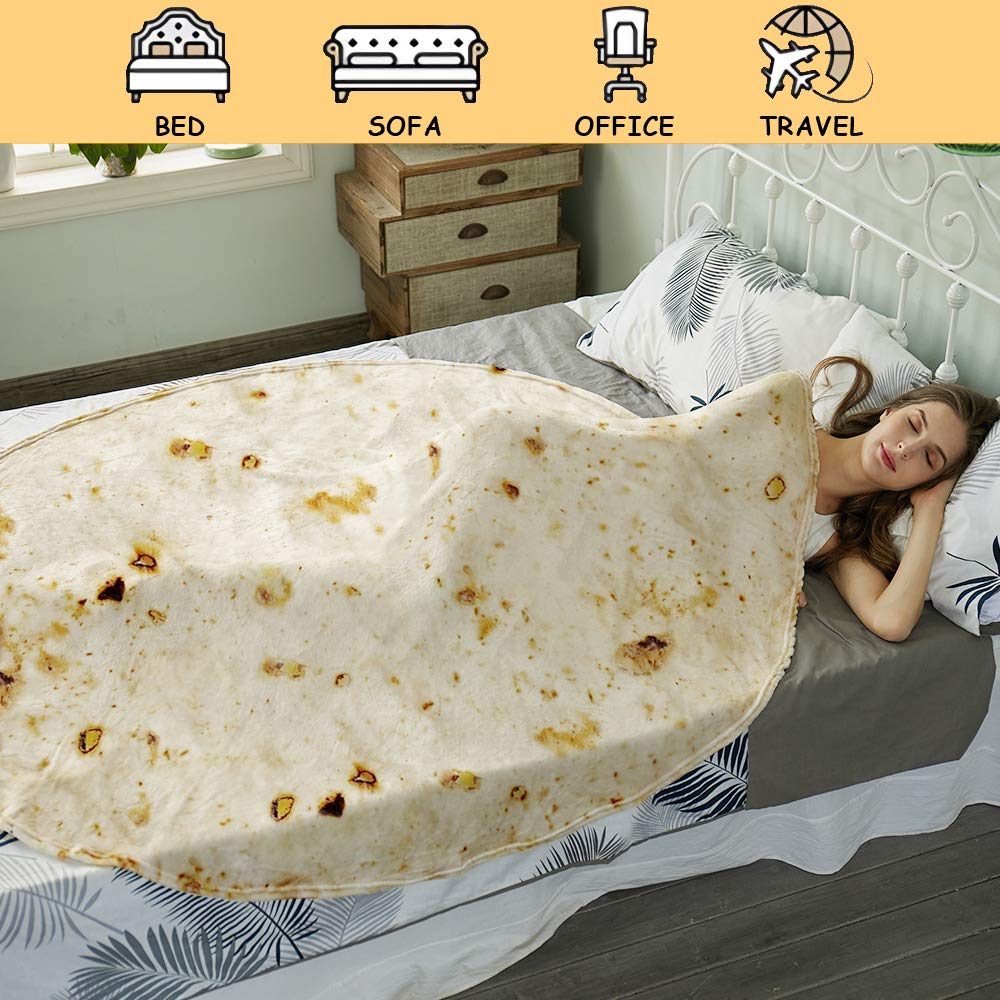 SeaRoomy blanket beside ruler illustrating generous 80-inch size