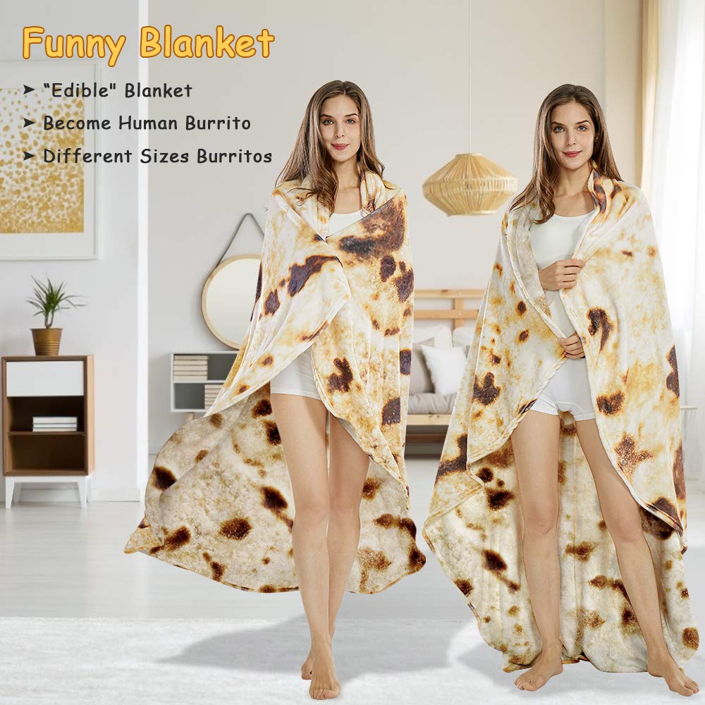 SeaRoomy burrito blanket wrapped person demonstrating full-body cozy coverage