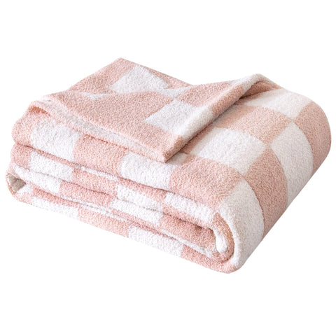 SeaRoomy close-up of checkered knit texture highlighting plush softness
