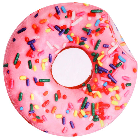 SeaRoomy donut blanket front view shows pink icing and sprinkles, fun decor