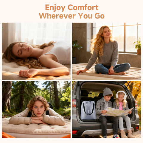 Sebor side-by-side size comparison showing 18 inch height for mattress-level sleeping comfort
